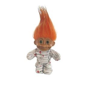Russ Troll Doll w/Halloween Mummy Costume Orange Hair Green Eyes Trick or Treat